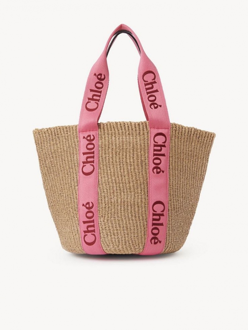 Baskets Chloe Large Woody Rosas Rojas | CHE-SR13653