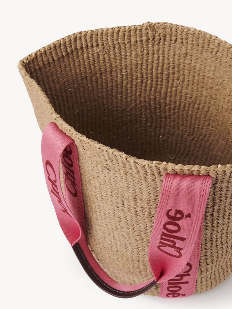 Baskets Chloe Large Woody Rosas Rojas | CHE-SR13653