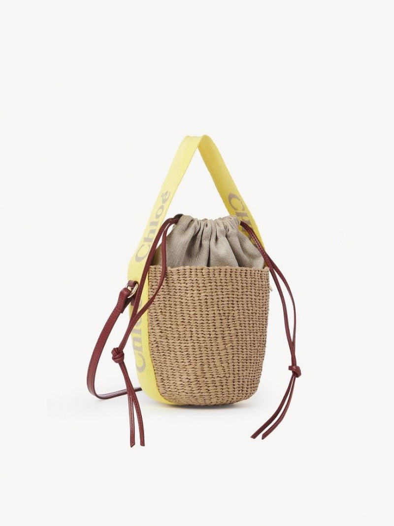 Baskets Chloe Small Woody Amarillo Beige | CHE-SR13644