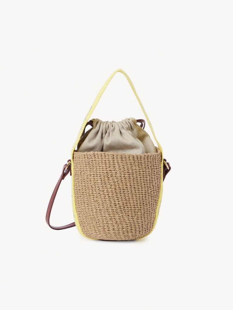 Baskets Chloe Small Woody Amarillo Beige | CHE-SR13644