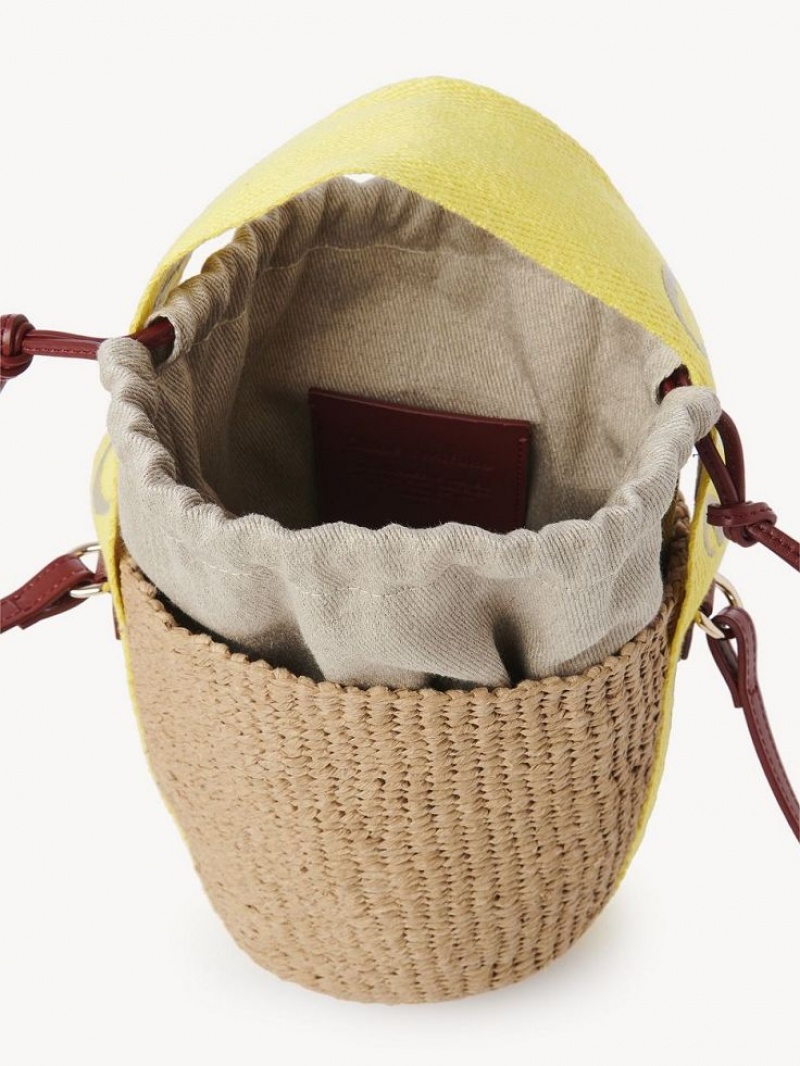 Baskets Chloe Small Woody Amarillo Beige | CHE-SR13644