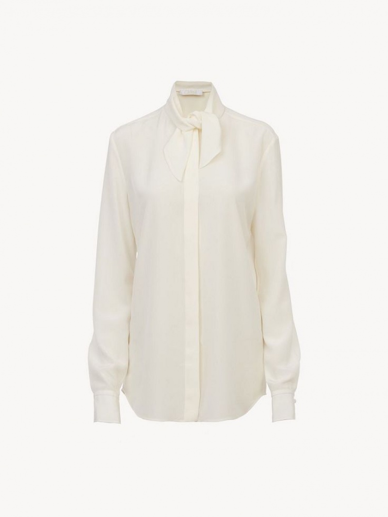 Blusa Chloe Scarf Blancas | CHE-SR13904