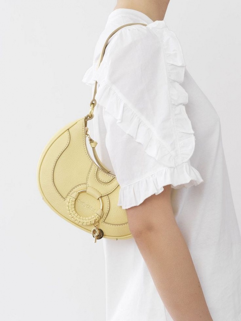 Bolsa De Hombro Chloe Hana Half Moon Amarillo | CHE-SR14661