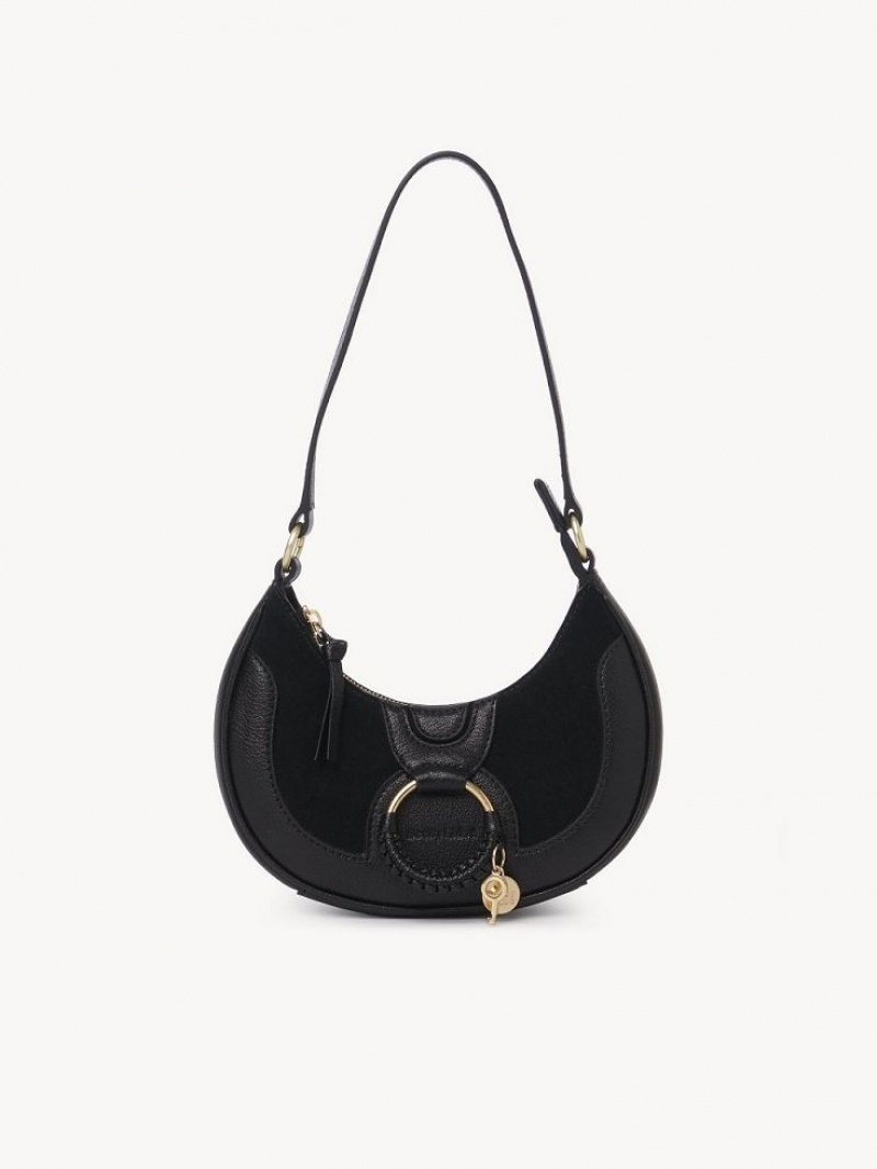 Bolsa De Hombro Chloe Hana Half Moon Negras | CHE-SR14623