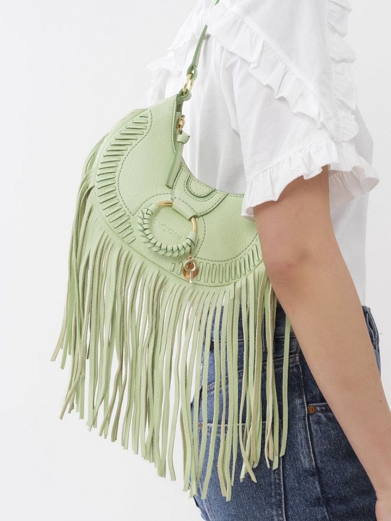 Bolsa De Hombro Chloe Hana Half Moon Verde | CHE-SR14660