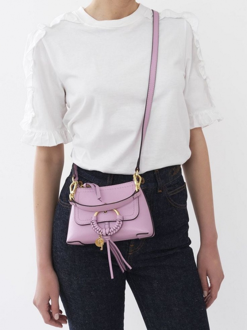 Bolsa De Hombro Chloe Joan Mini Lavanda Blancas | CHE-SR14686