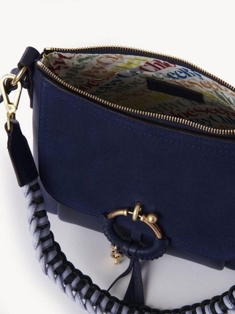 Bolsa De Hombro Chloe Joan Small Azul Marino | CHE-SR14647