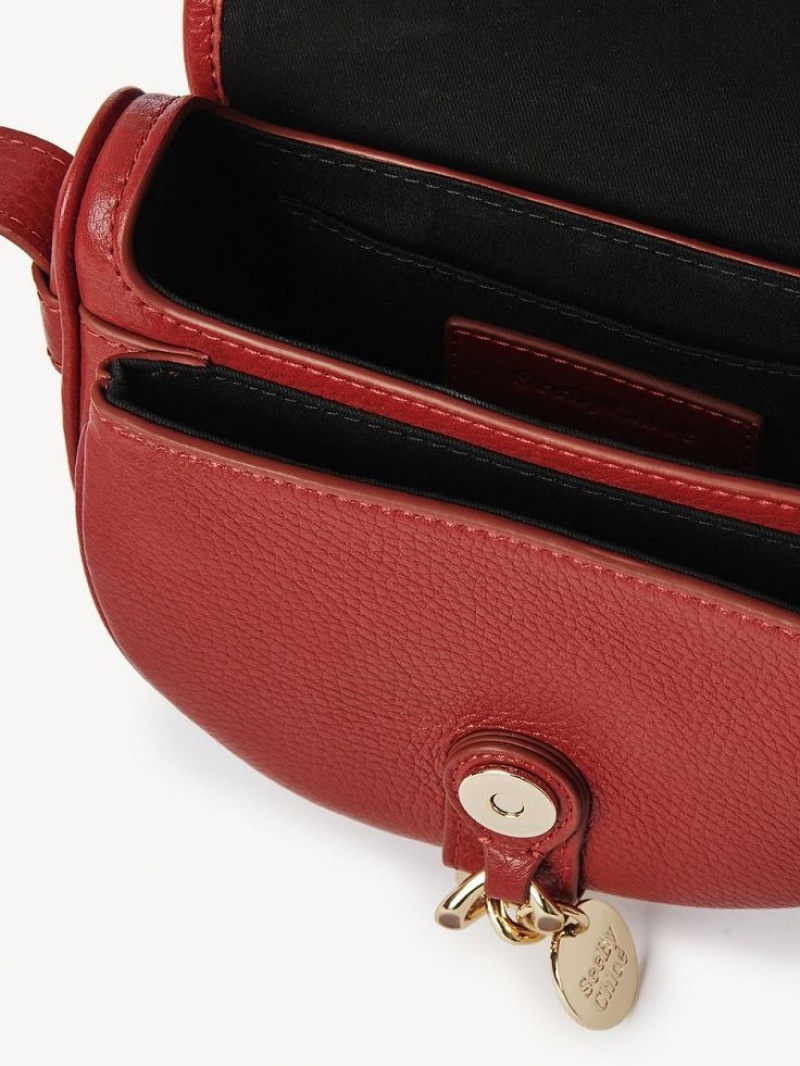 Bolsa De Hombro Chloe Mara Small Saddle Rojas | CHE-SR14602