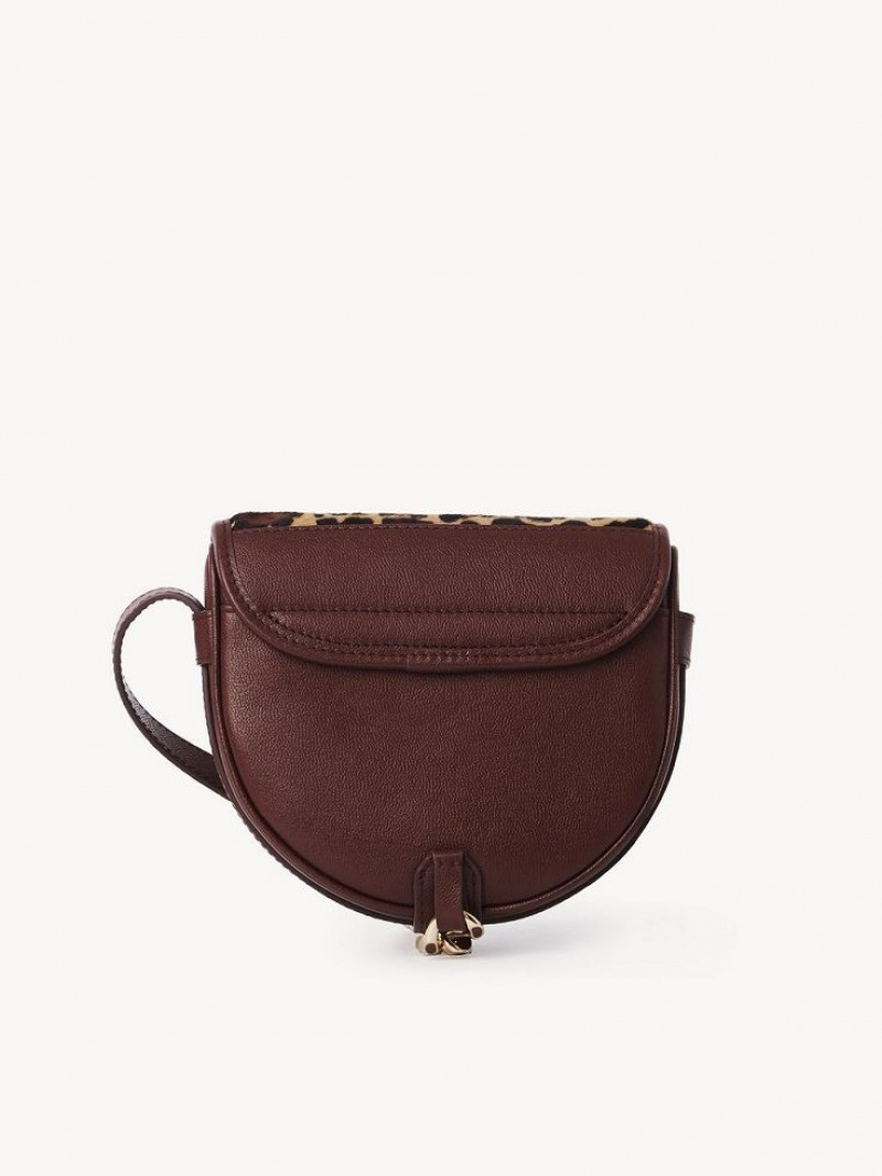 Bolsa De Hombro Chloe Mara Small Saddle Cobra Marrones | CHE-SR14603