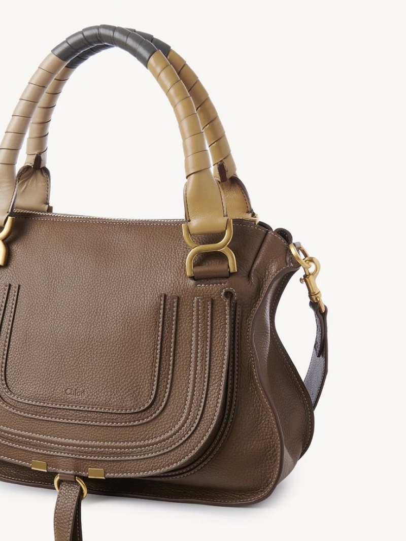 Bolsa De Hombro Chloe Marcie Double Carry Marrones | CHE-SR13439