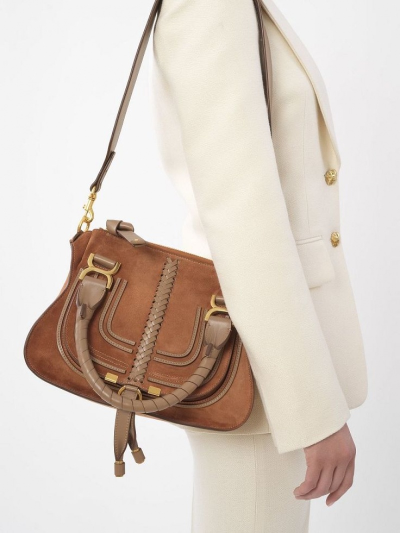 Bolsa De Hombro Chloe Marcie Small Double Carry Marrones | CHE-SR13440