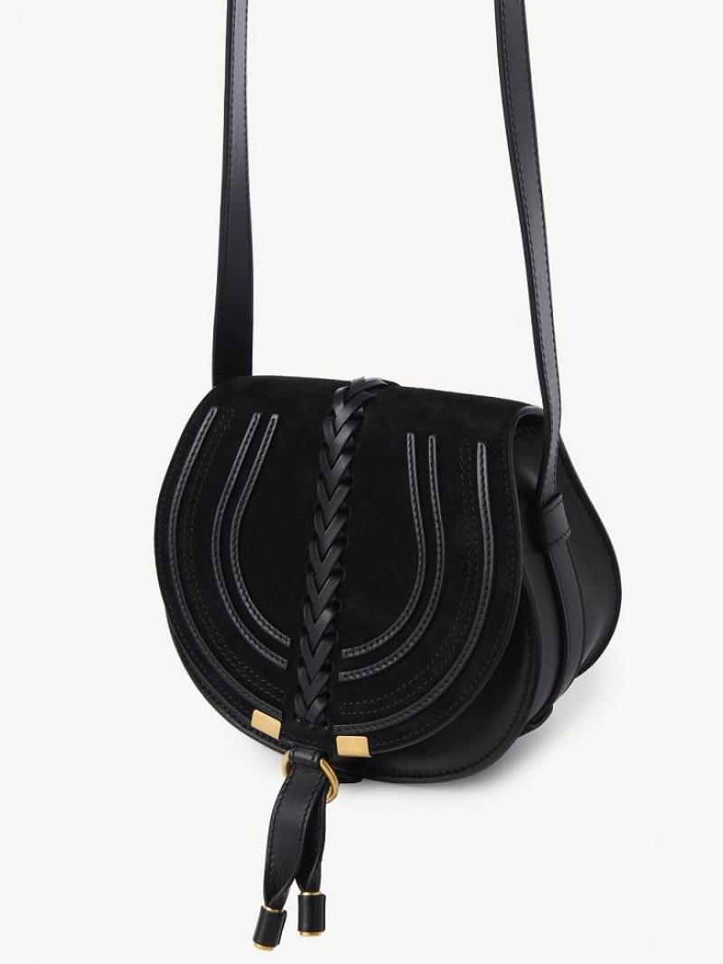 Bolsa De Hombro Chloe Marcie Small Saddle Negras | CHE-SR13413