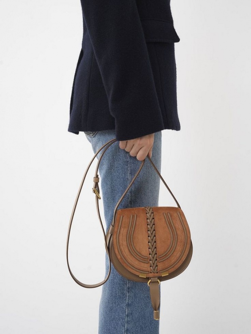 Bolsa De Hombro Chloe Marcie Small Saddle Marrones | CHE-SR13414