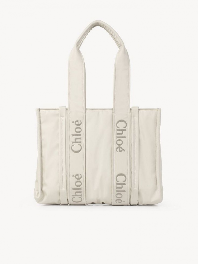 Bolsa De Hombro Chloe Medium Woody Blancas | CHE-SR13410