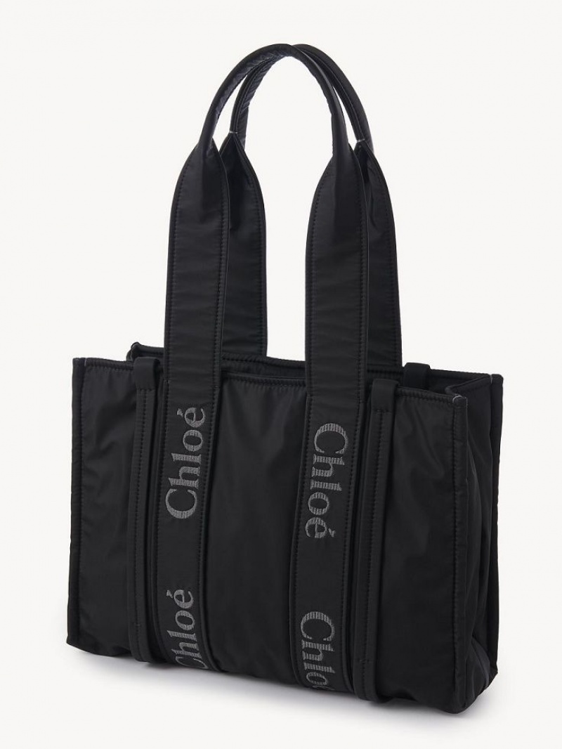 Bolsa De Hombro Chloe Medium Woody Negras | CHE-SR13428