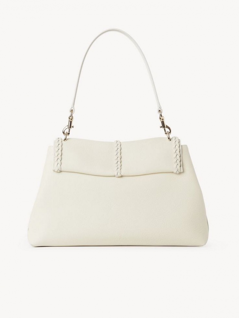 Bolsa De Hombro Chloe Penelope Medium Soft Blancas | CHE-SR13426