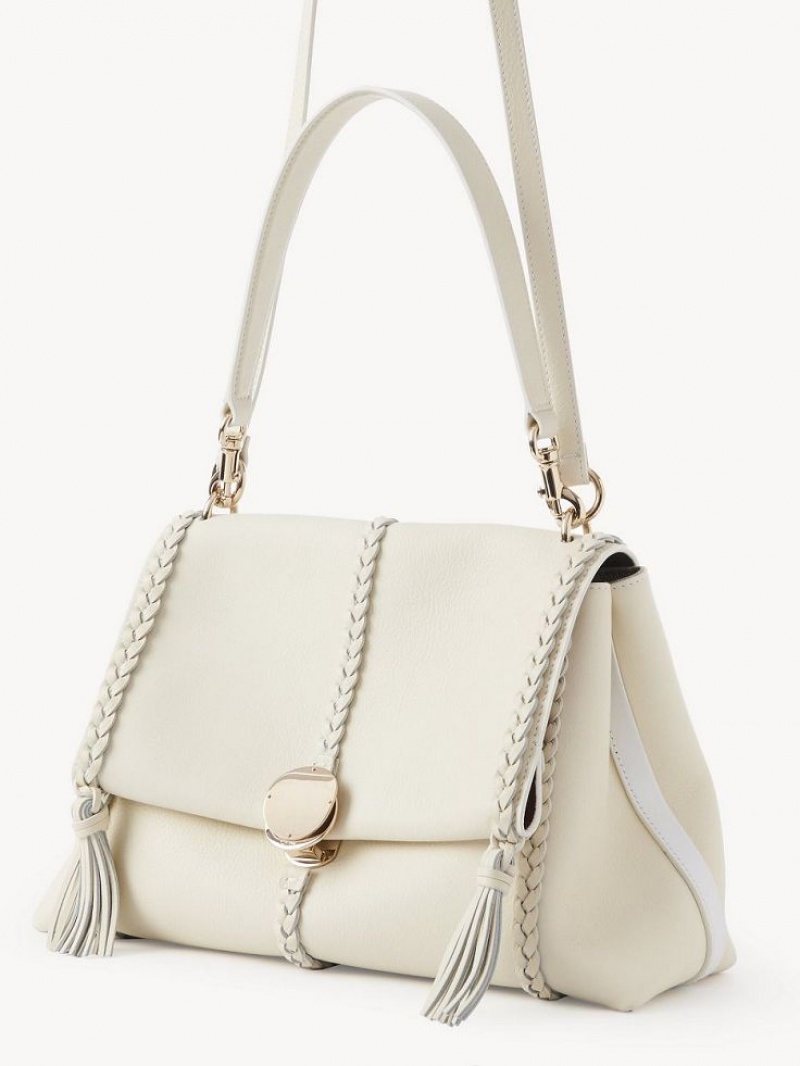 Bolsa De Hombro Chloe Penelope Medium Soft Blancas | CHE-SR13426