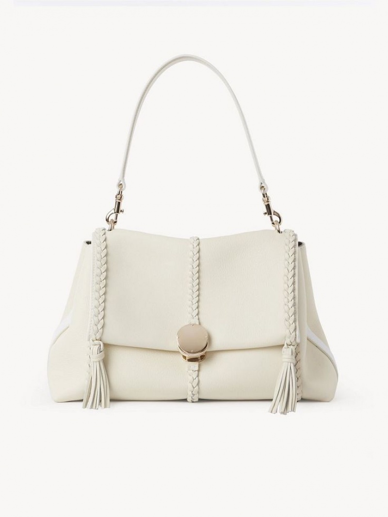 Bolsa De Hombro Chloe Penelope Medium Soft Blancas | CHE-SR13426