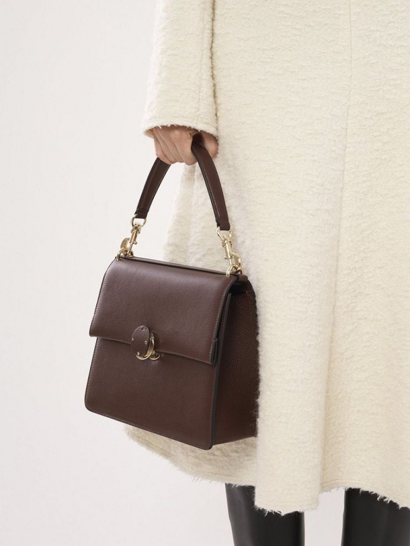 Bolsa De Hombro Chloe Penelope Medium Top Handle Chocolate | CHE-SR13443