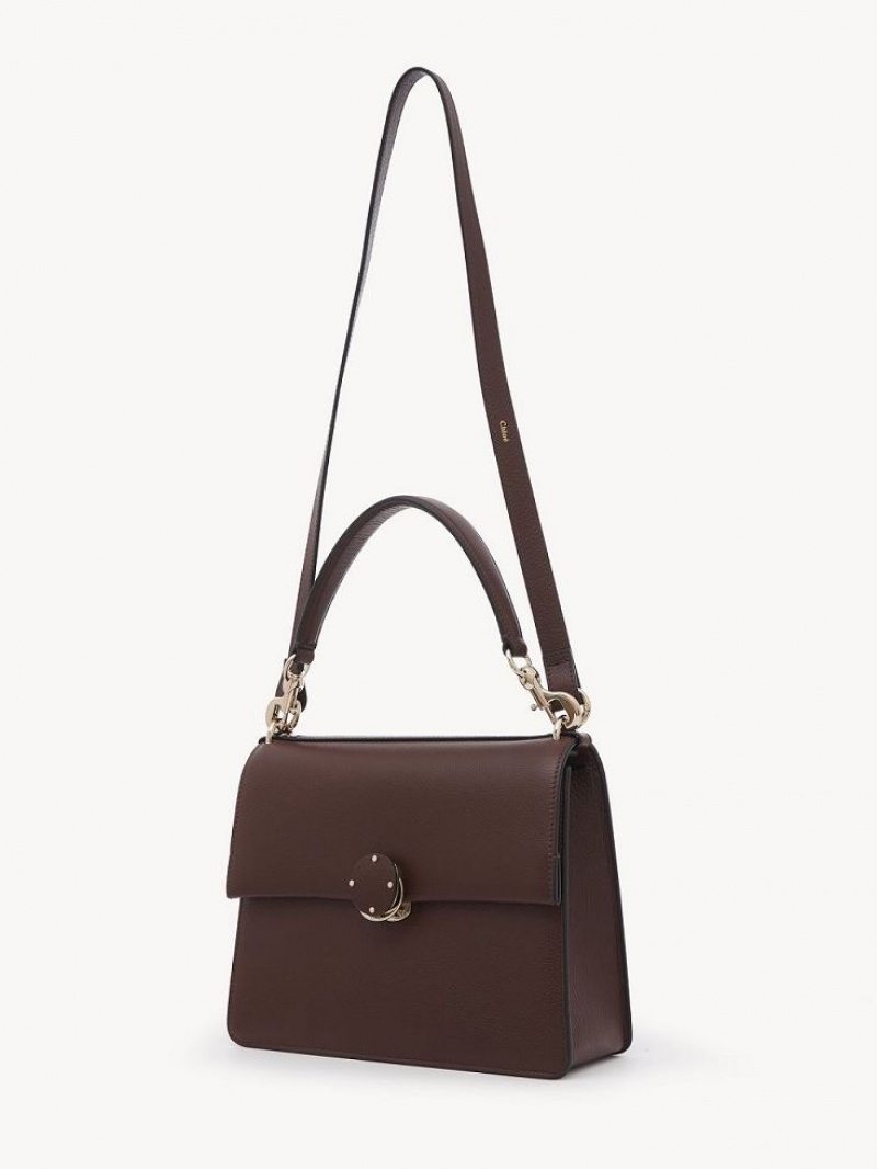 Bolsa De Hombro Chloe Penelope Medium Top Handle Chocolate | CHE-SR13443