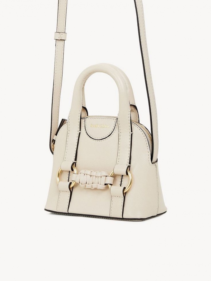 Bolsa De Hombro Chloe Saddie Micro Double Handle Beige | CHE-SR14621