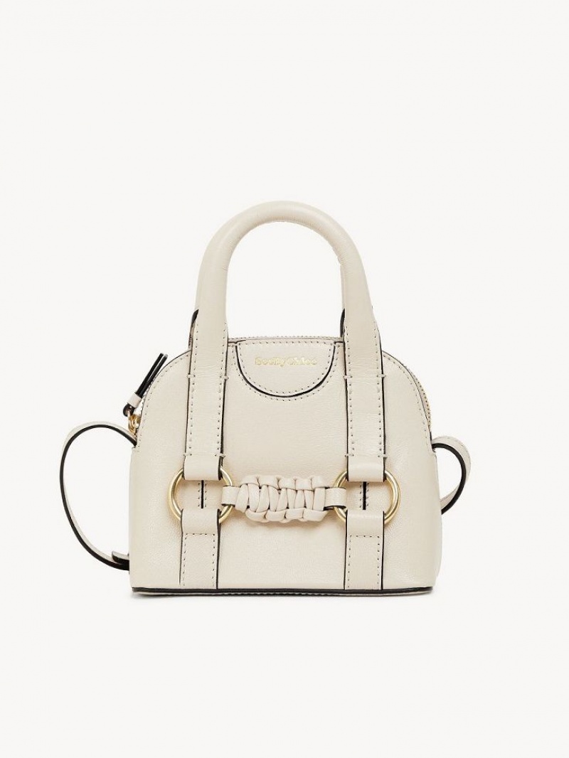 Bolsa De Hombro Chloe Saddie Micro Double Handle Beige | CHE-SR14621