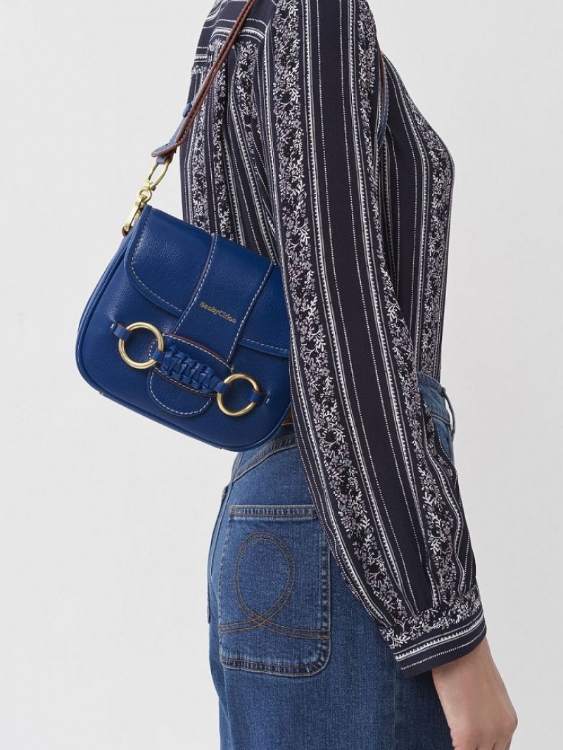 Bolsa De Hombro Chloe Saddie Satchel Azules | CHE-SR14587