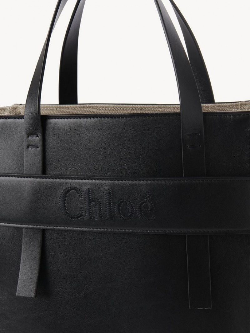 Bolsa De Hombro Chloe Sense Medium Negras | CHE-SR13423