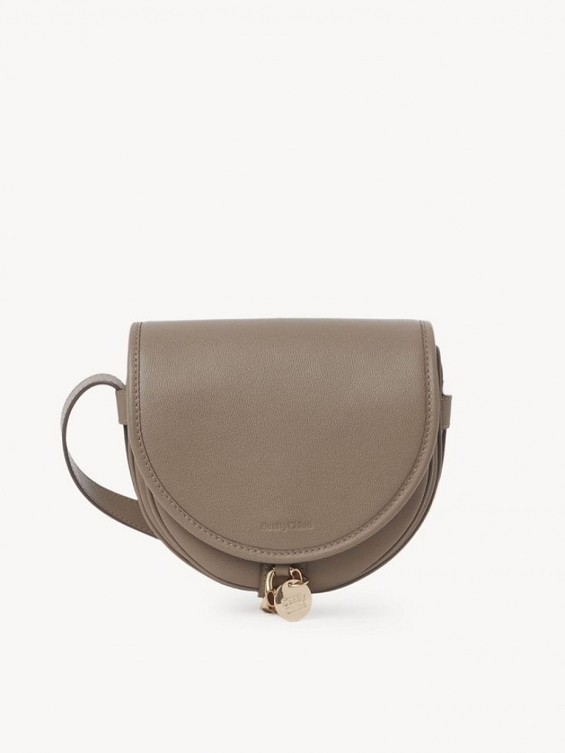 Bolsa De Hombro Chloe Small Mara Saddle Gris | CHE-SR14627