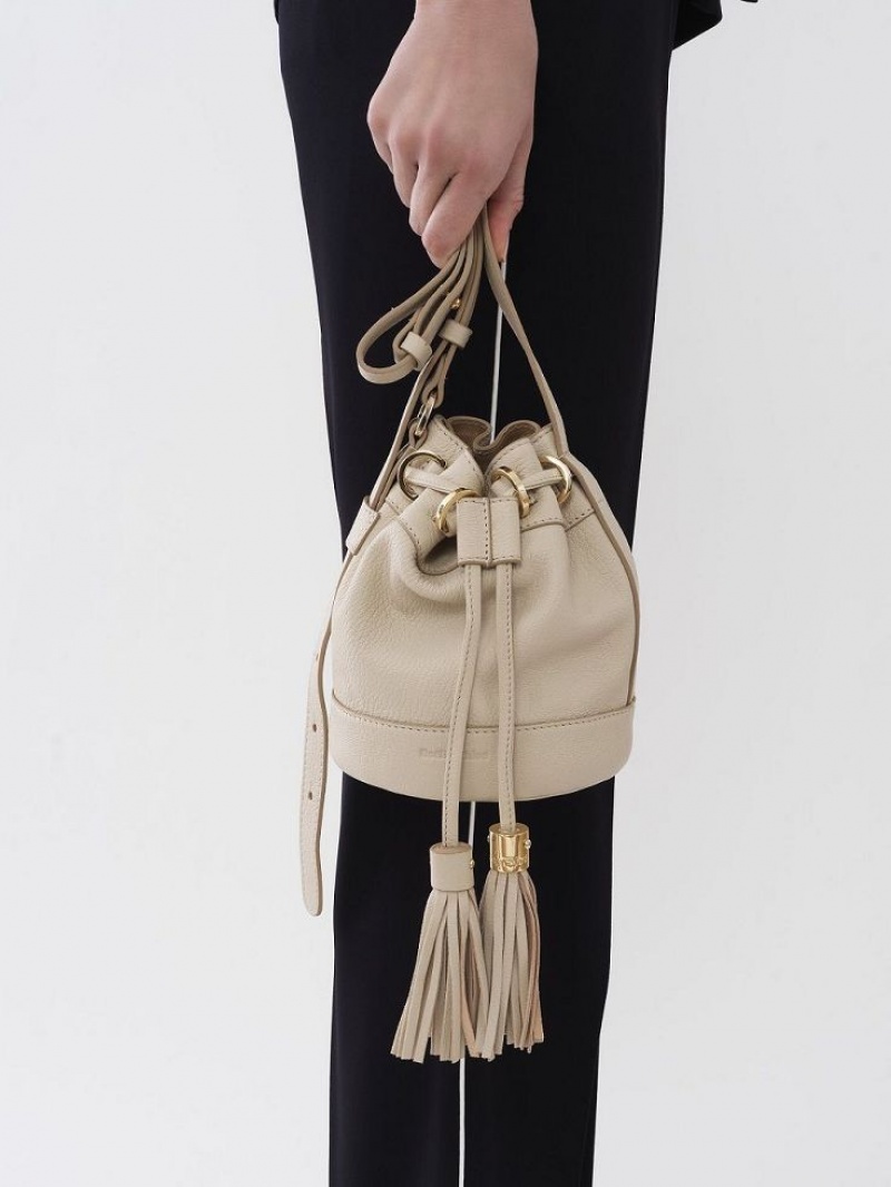 Bolsa De Hombro Chloe Vicki Small Bucket Beige | CHE-SR14643