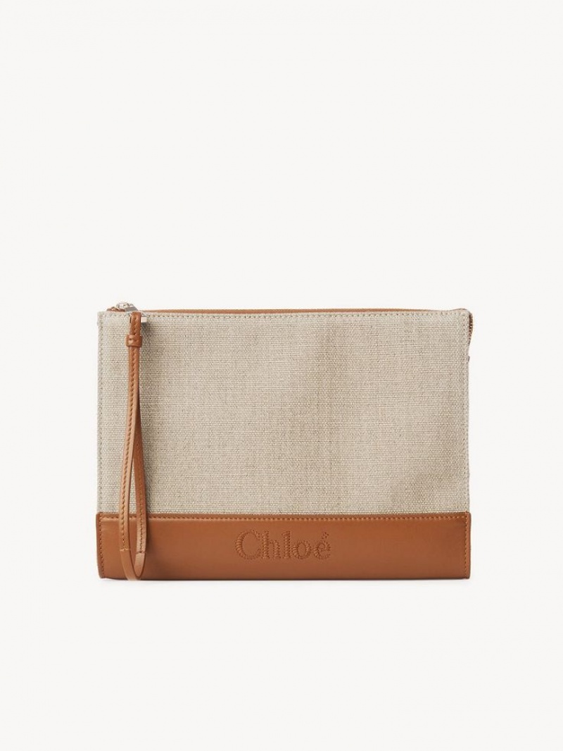 Bolso Pequeño Chloe Sense Zippered Marrones | CHE-SR14329