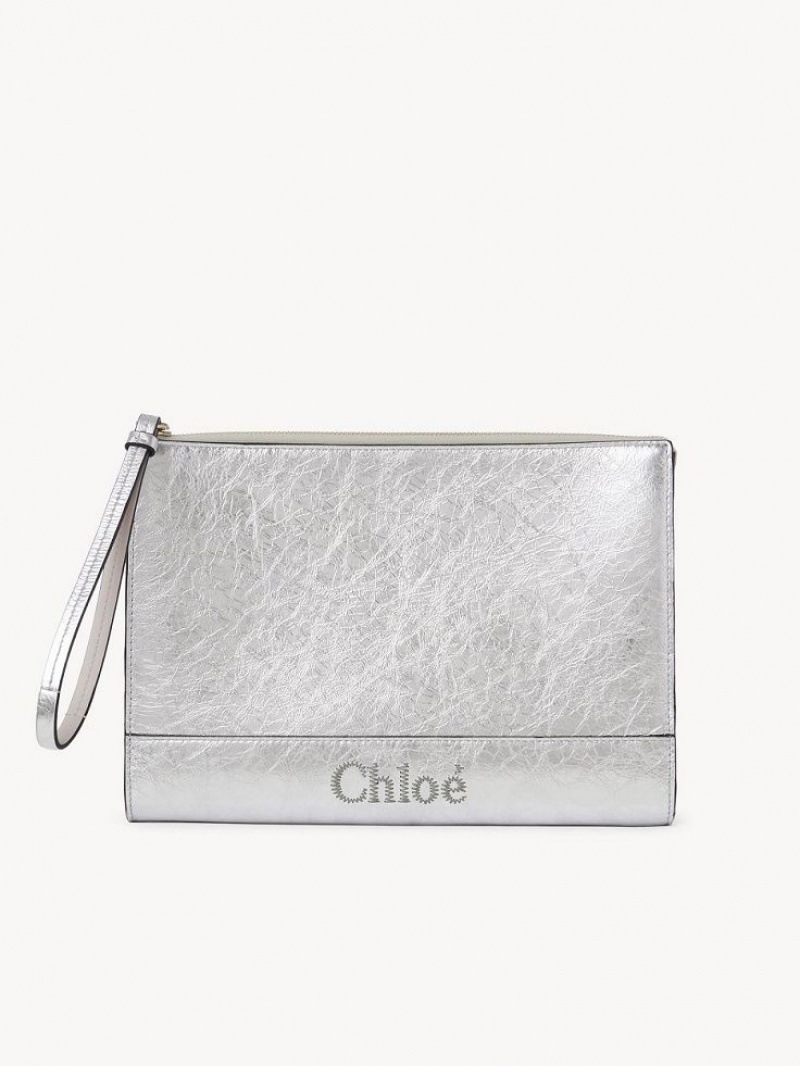 Bolso Pequeño Chloe Sense Zippered Plateadas | CHE-SR14323