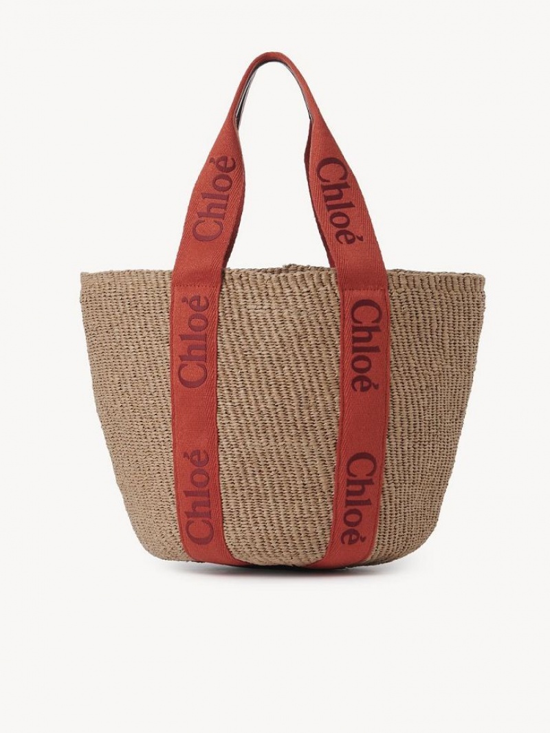 Bolso Tote Chloe Large Woody Basket Naranjas Naranjas | CHE-SR13298