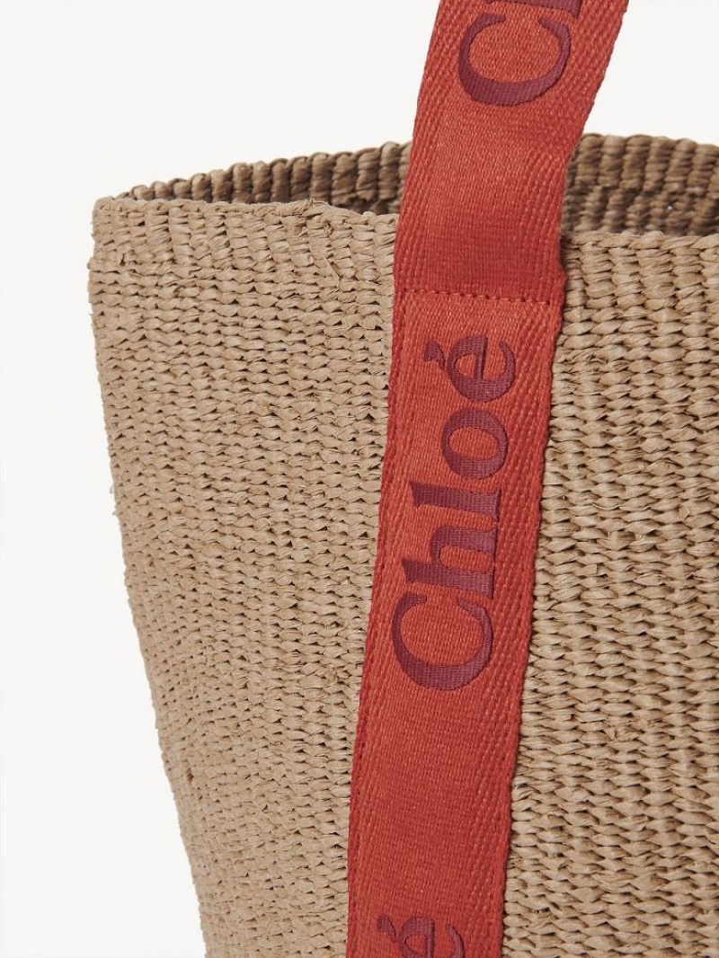 Bolso Tote Chloe Large Woody Basket Naranjas Naranjas | CHE-SR13298