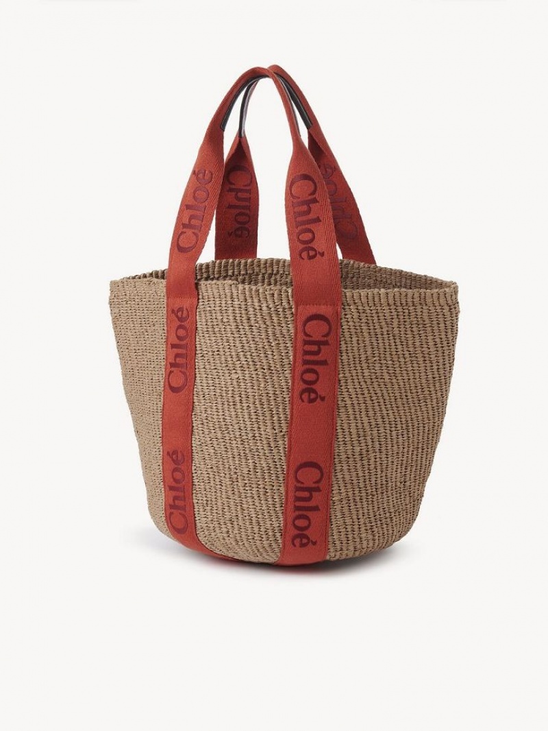 Bolso Tote Chloe Large Woody Basket Naranjas Naranjas | CHE-SR13298