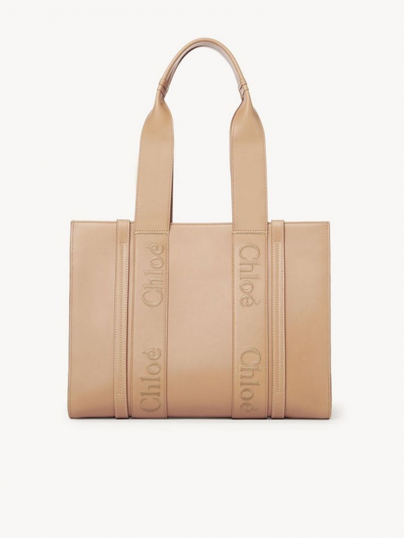 Bolso Tote Chloe Medium Woody Marrones Claro | CHE-SR13353