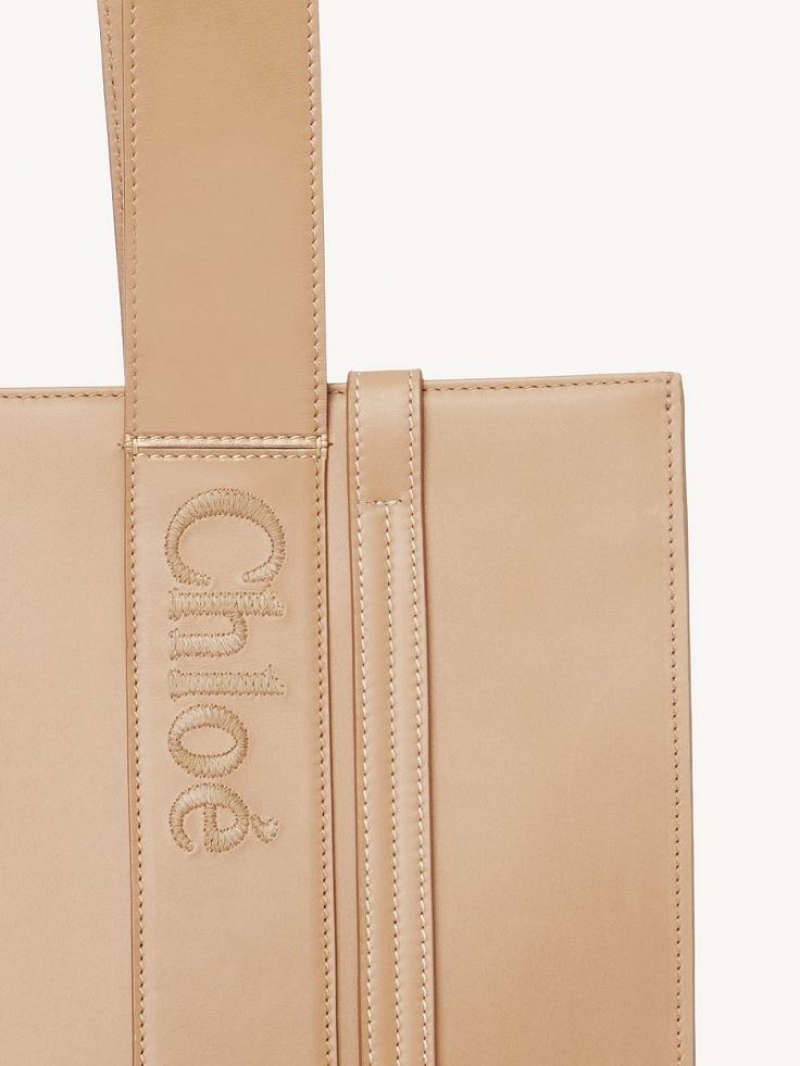 Bolso Tote Chloe Medium Woody Marrones Claro | CHE-SR13353