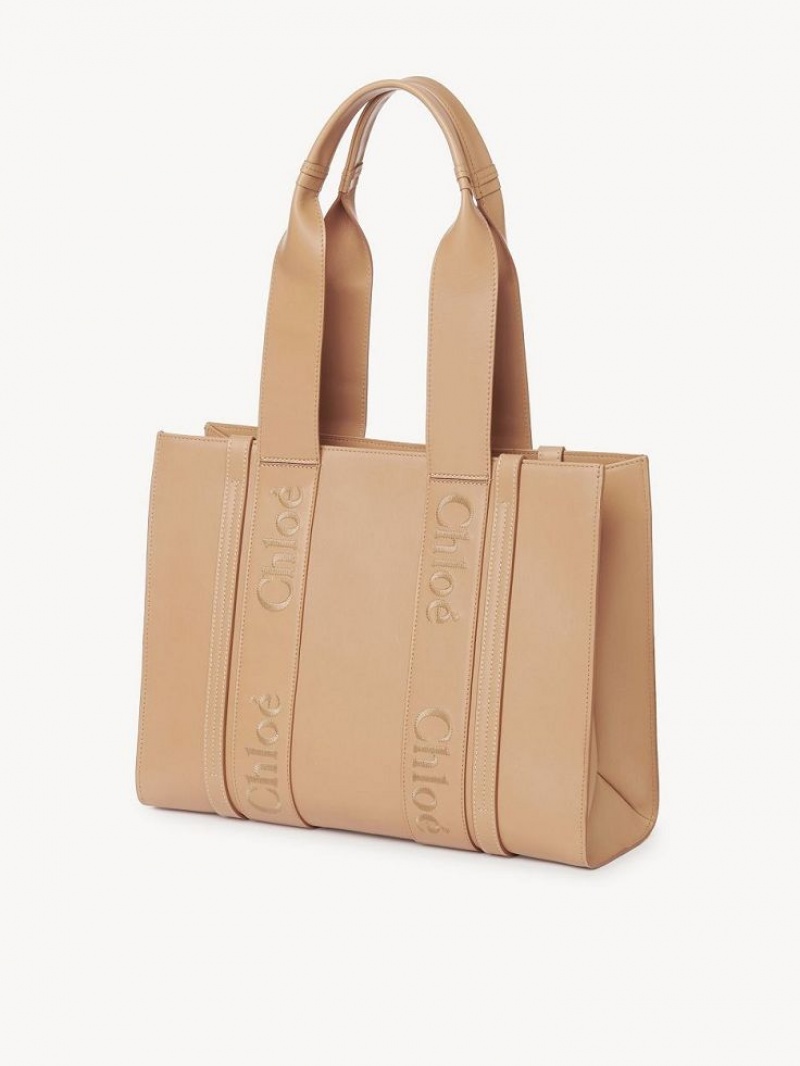 Bolso Tote Chloe Medium Woody Marrones Claro | CHE-SR13353