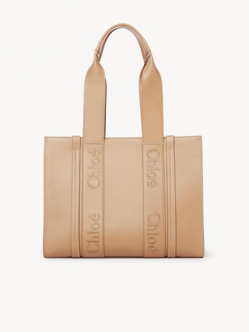 Bolso Tote Chloe Medium Woody Marrones Claro | CHE-SR13353