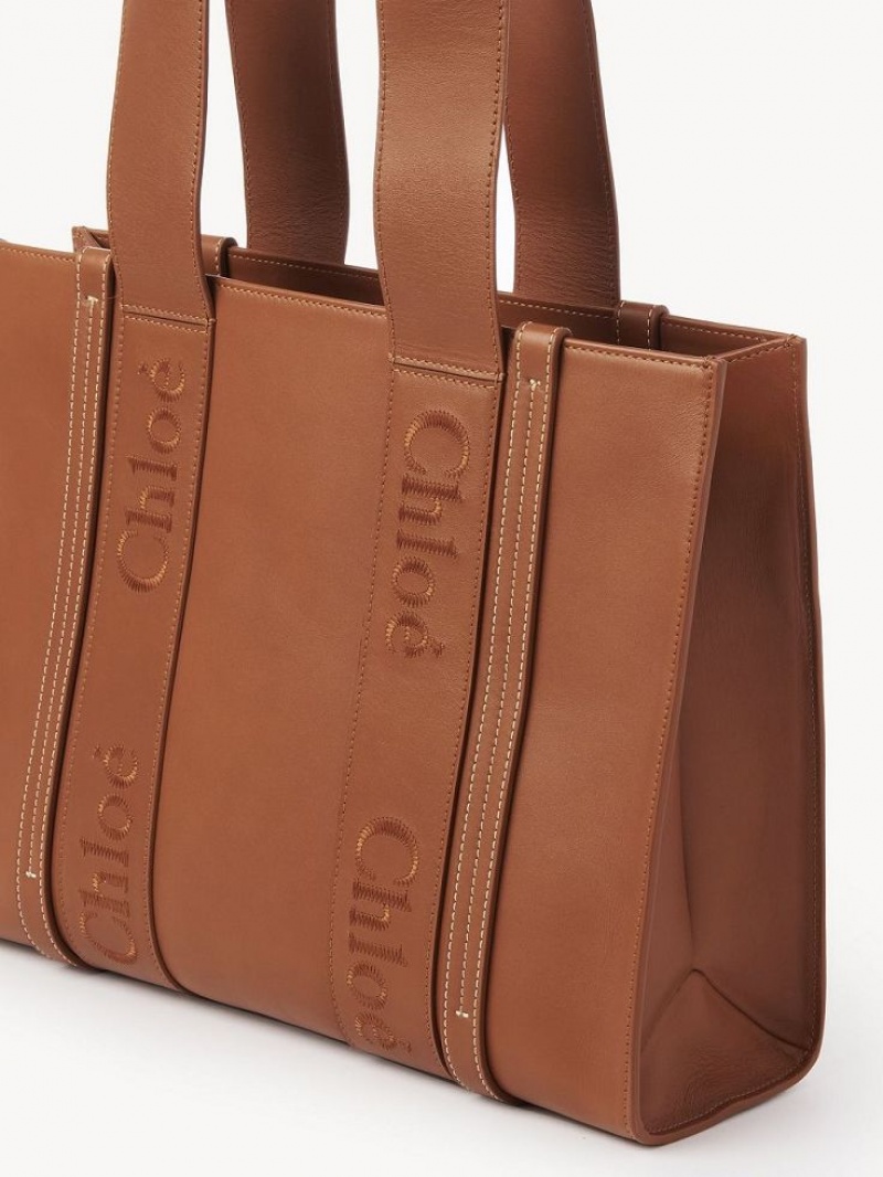 Bolso Tote Chloe Medium Woody Marrones | CHE-SR13346