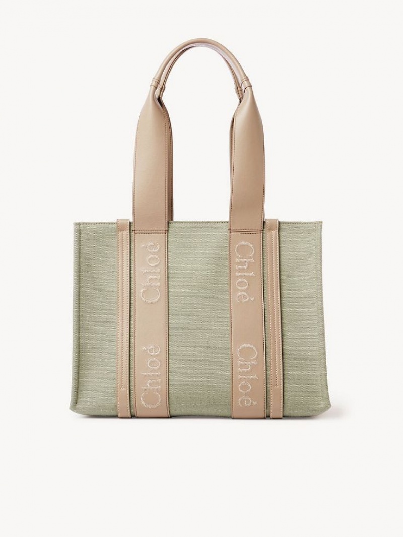 Bolso Tote Chloe Medium Woody Verde | CHE-SR13314