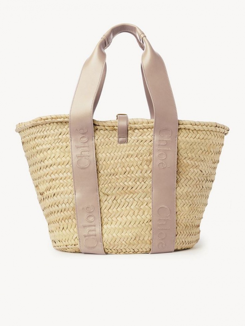 Bolso Tote Chloe Sense Medium Basket Beige | CHE-SR13382