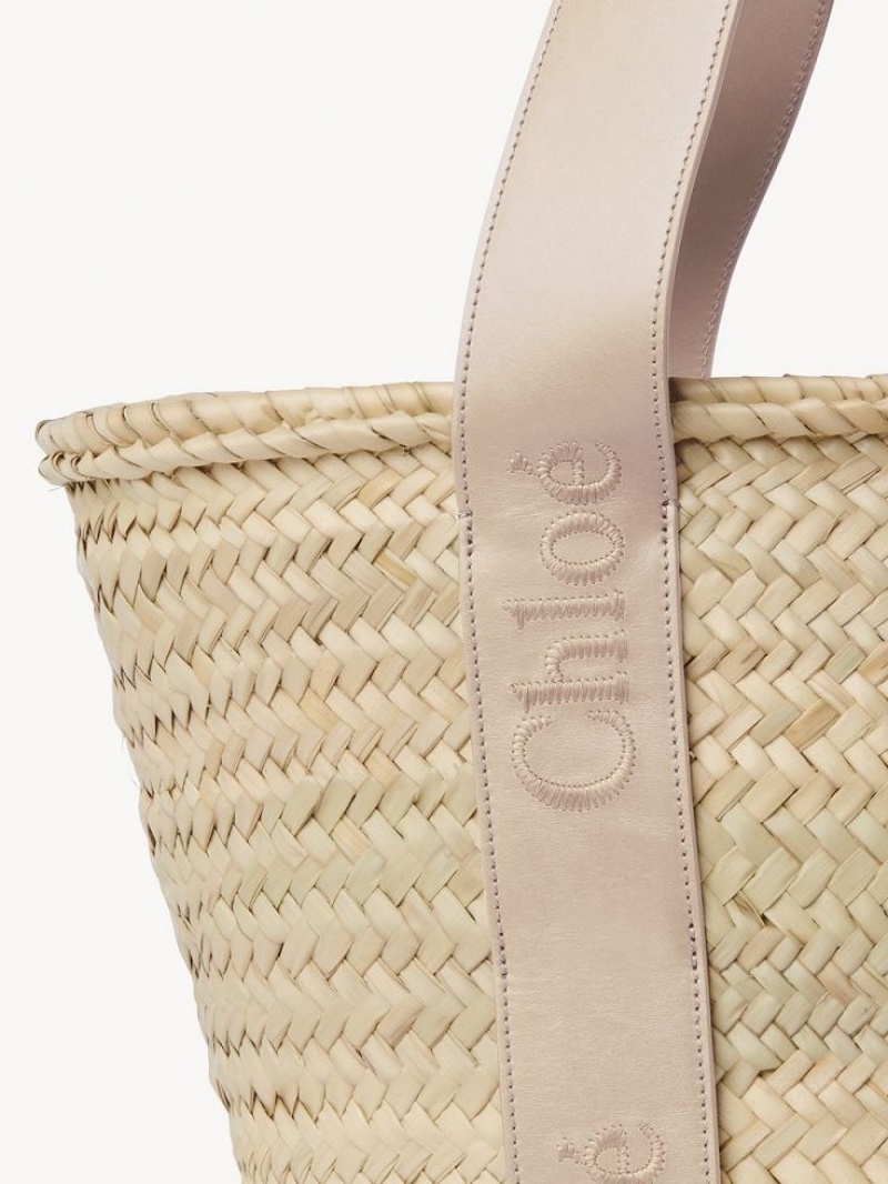 Bolso Tote Chloe Sense Medium Basket Beige | CHE-SR13382