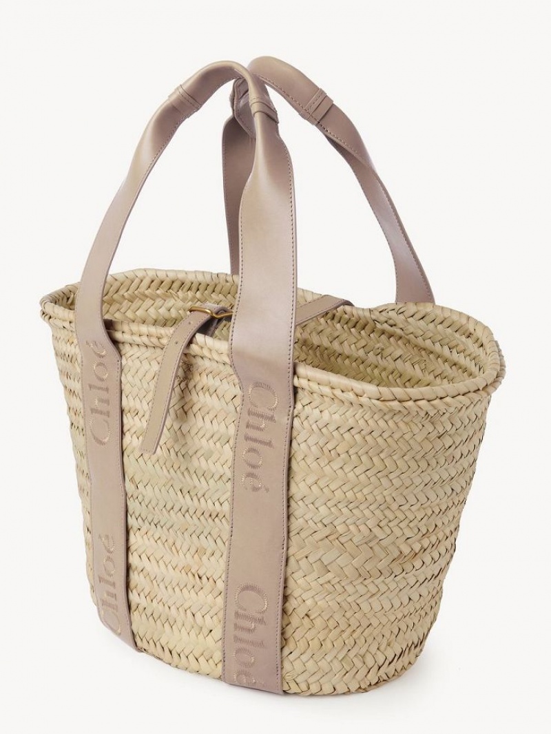 Bolso Tote Chloe Sense Medium Basket Beige | CHE-SR13382