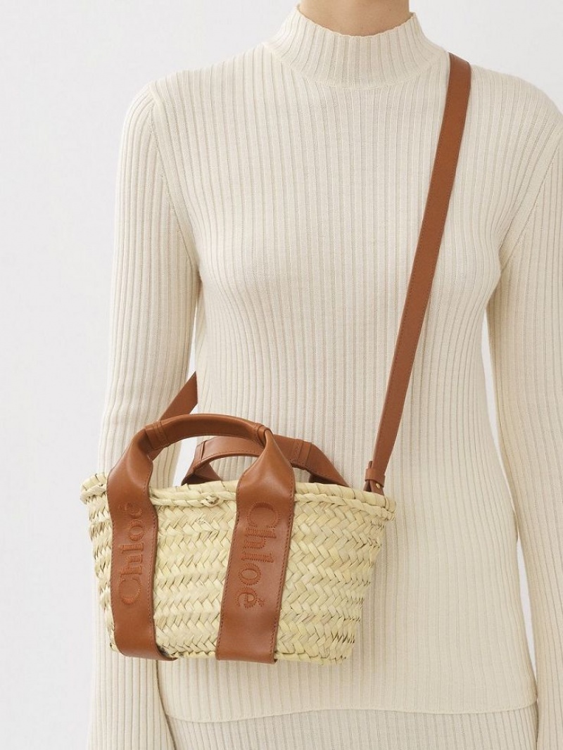 Bolso Tote Chloe Sense Small Basket Marrones | CHE-SR13320