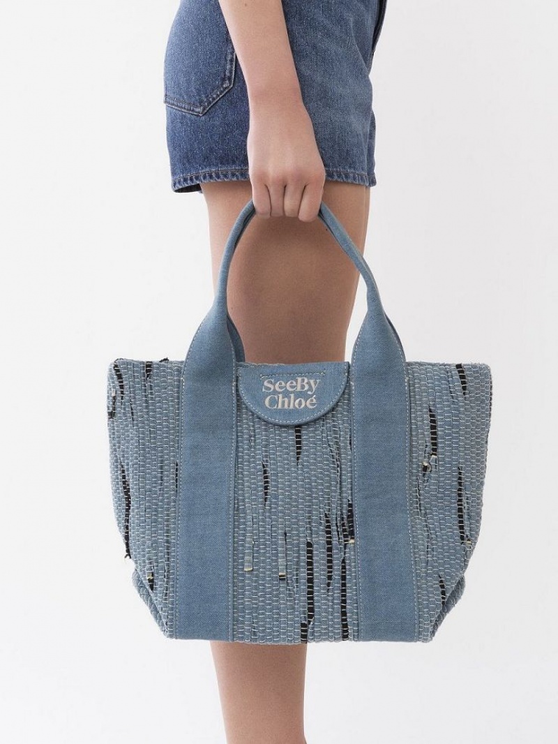 Bolso Tote Chloe Small Laetizia Azules | CHE-SR14709