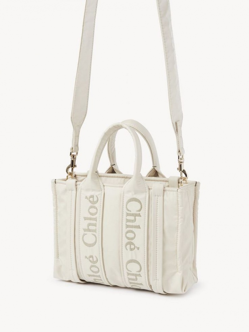 Bolso Tote Chloe Small Woody Blancas | CHE-SR13363