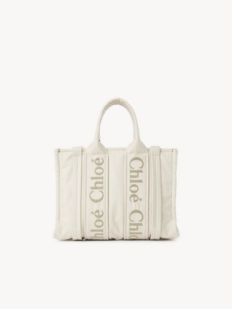 Bolso Tote Chloe Small Woody Blancas | CHE-SR13363