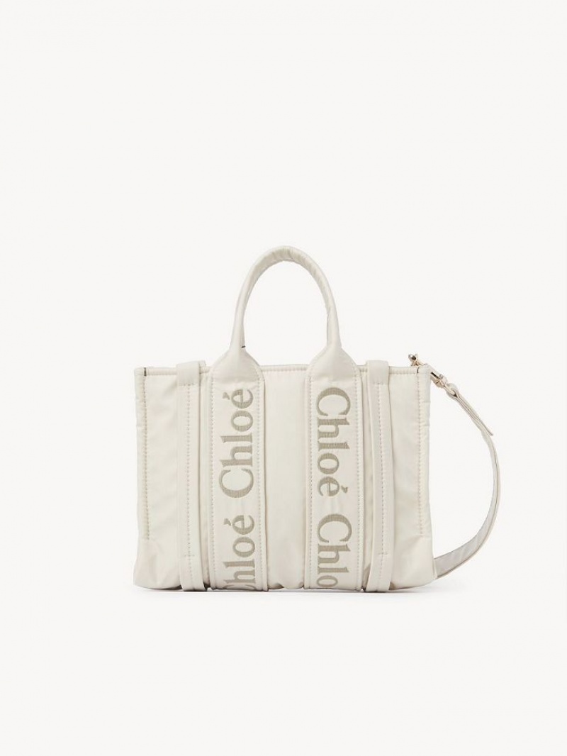 Bolso Tote Chloe Small Woody Blancas | CHE-SR13363