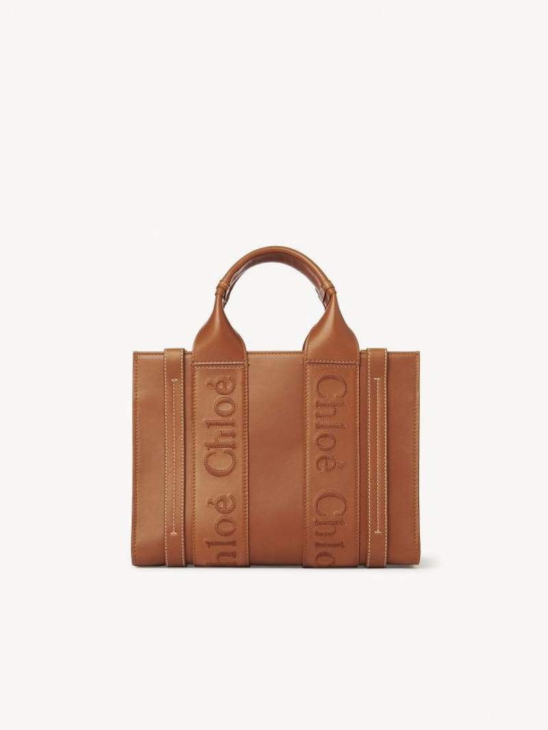 Bolso Tote Chloe Small Woody Marrones | CHE-SR13345